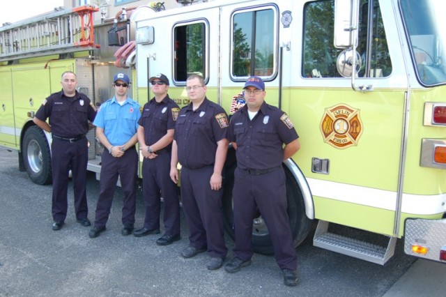 9-2 standing by for Carteret FD while they drill at Kinder Morgan. FF Madison, Lt. Bennett, FF/EMT Geary, FF Silveira, FF Martinez June 13, 2009.